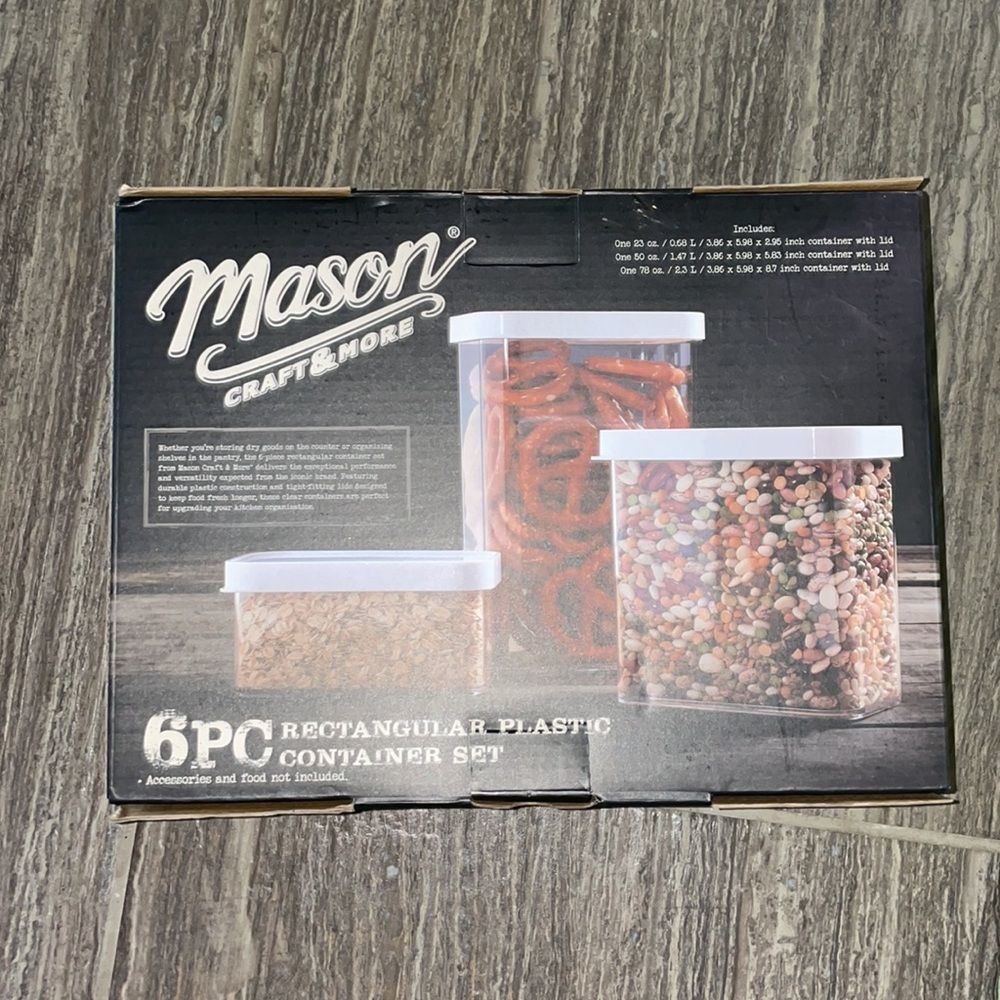 Mason Craft & More- 6 piece rectangular container set🆕 - Picture 5 of 6